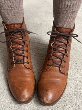 Frye Lace Up Brown Leather Boots Size 7